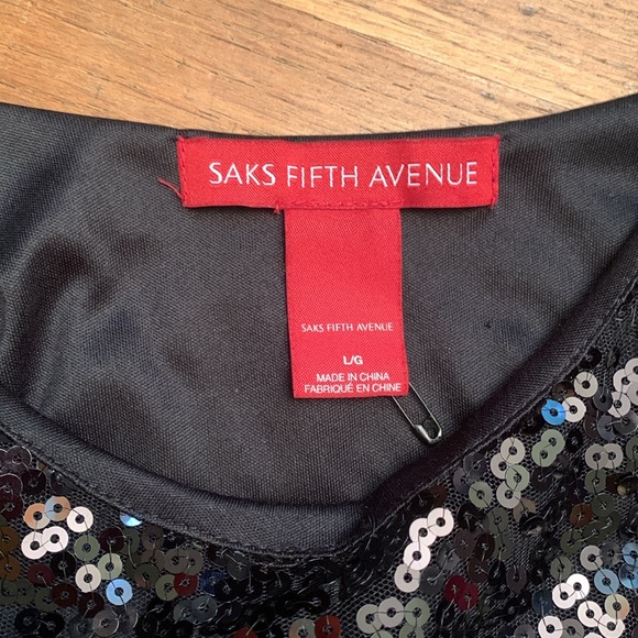 Used Saks Fifth Avenue black sequins dress - Picture 5 of 8